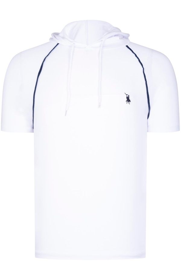 dewberry T8570 МЪЖКА ТЕНИСКА С КАЧУЛКА DEWBERRY-PLAIN WHITE