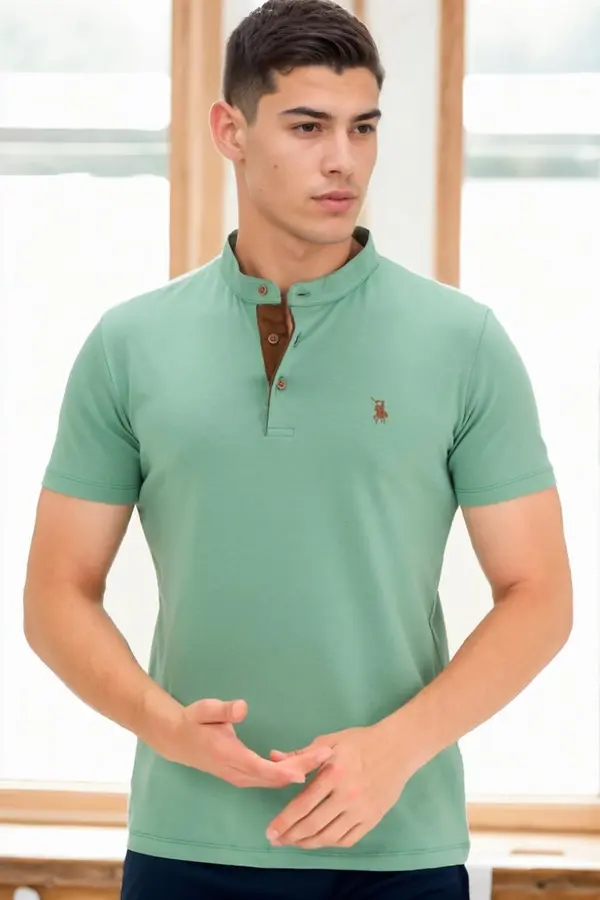 dewberry T9560 DEWBERRY T-SHIRT-LIGHT KHAKI
