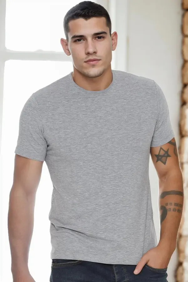 dewberry T9569 DEWBERRY MEN'S BICYCLE COLLAR T-SHIRT-GREY