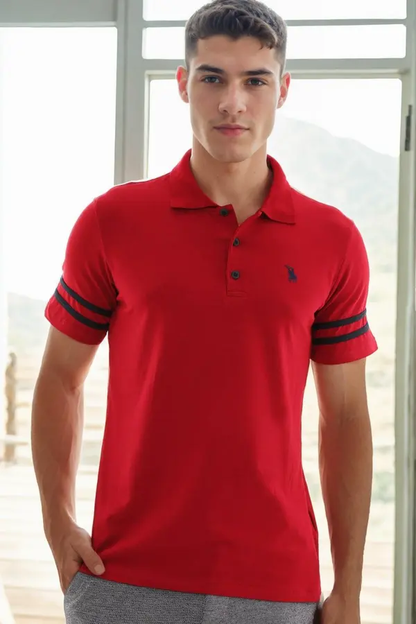 dewberry T9585 DEWBERRY MEN'S T-SHIRT-BURGUNDY-1