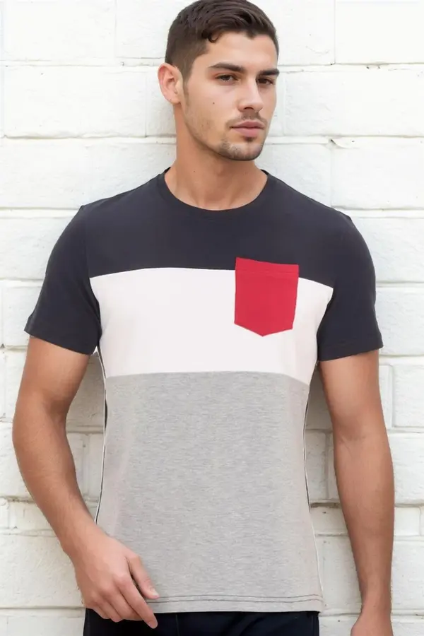 dewberry T9592 DEWBERRY MEN'S T-SHIRT-NAVY BLUE