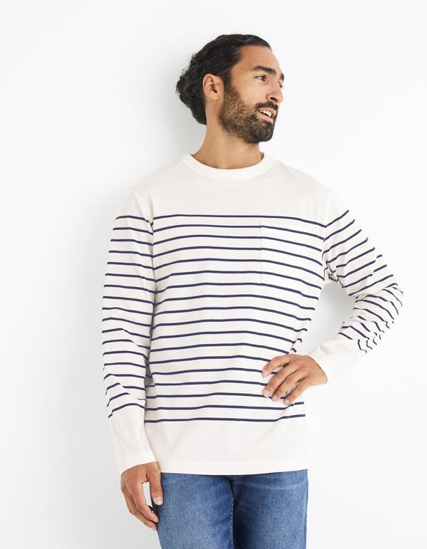Celio Тениска Celio Striped Beboxmlr - мъже