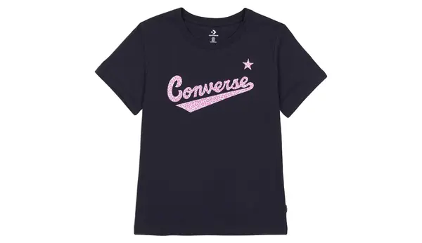 Converse Тениска Converse Script Logo Leopard