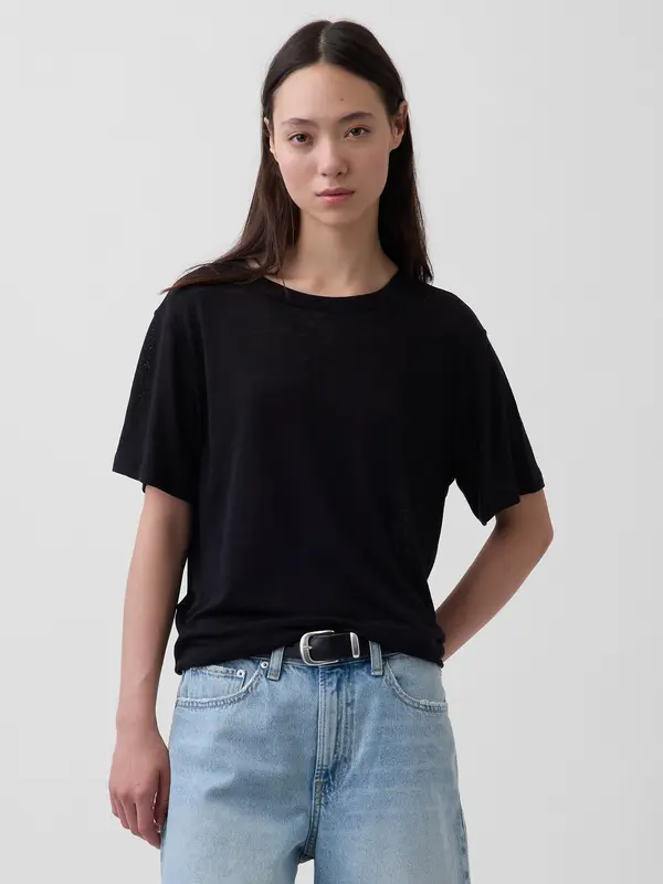 GAP Тениска GAP от лен - Дамска