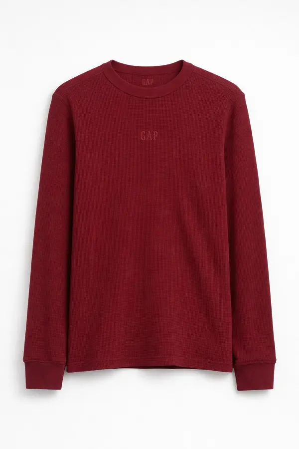 GAP Тениска с дълъг ръкав GAP с вафлена структура