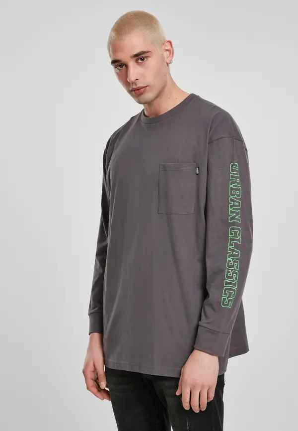 Urban Classics Тениска с дълъг ръкав и неоново лого