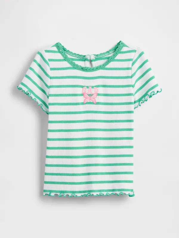 GAP Тениска с оребрено лого GAP за момичета