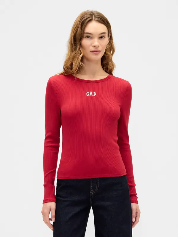 GAP Тениска с оребрено лого на GAP