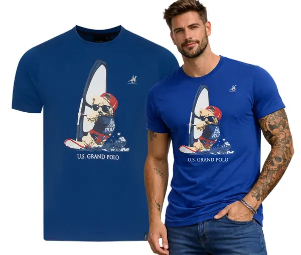 U.S. GRAND POLO EQUIPMENT & APPAREL Тениска с щампа US Grand Polo