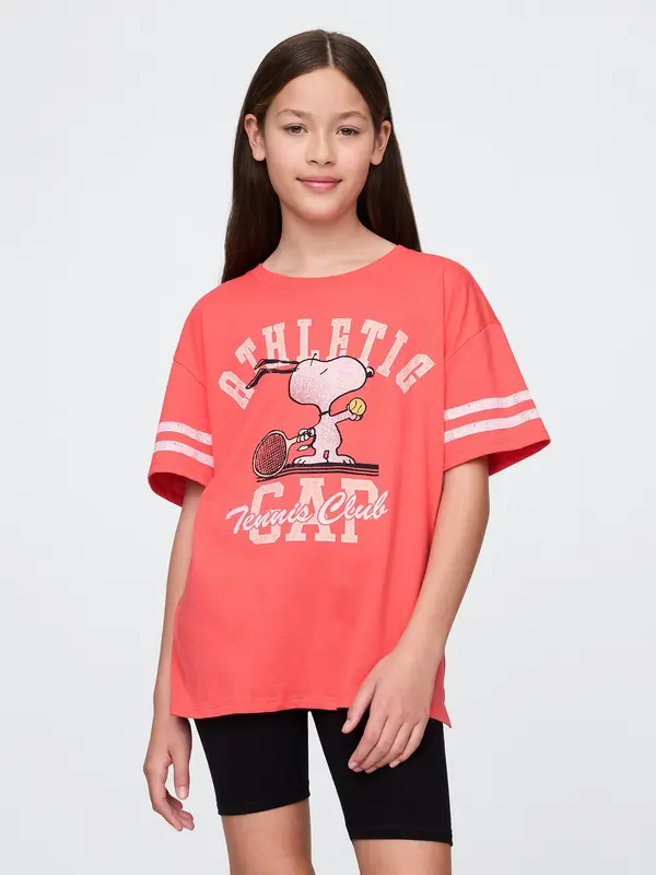 GAP Тениска за момичета Gap &amp; Peanuts със Snoopy