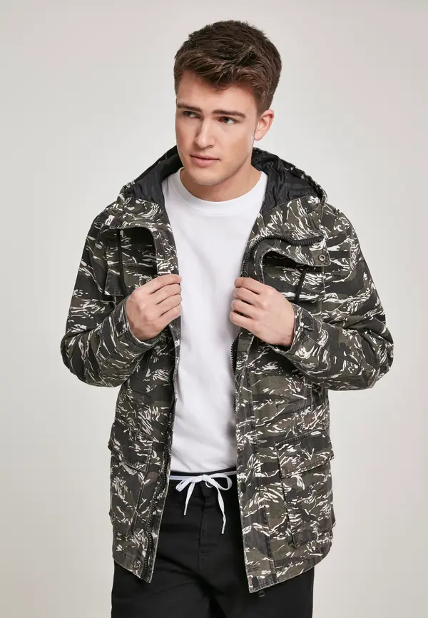 Urban Classics Tiger Camo Cotton Jacket Olive/blk/wht