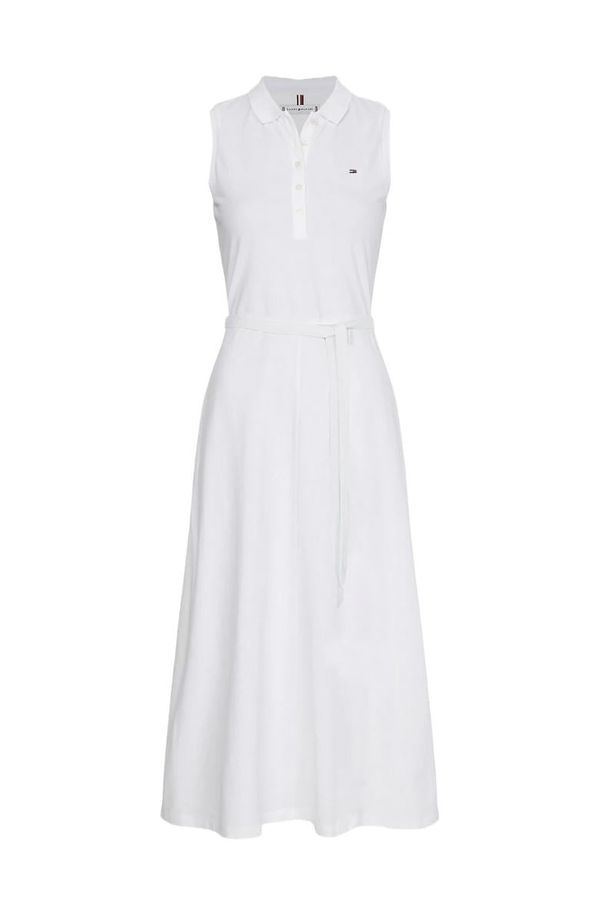 Tommy Hilfiger Tommy Hilfiger Dress - FIT &amp; FLARE MIDI POLO DRESS NS white