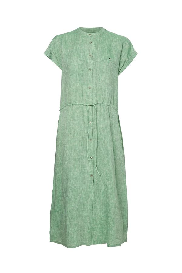Tommy Hilfiger Tommy Hilfiger Dress - LINEN MIDI SHIRT DRESS SS green