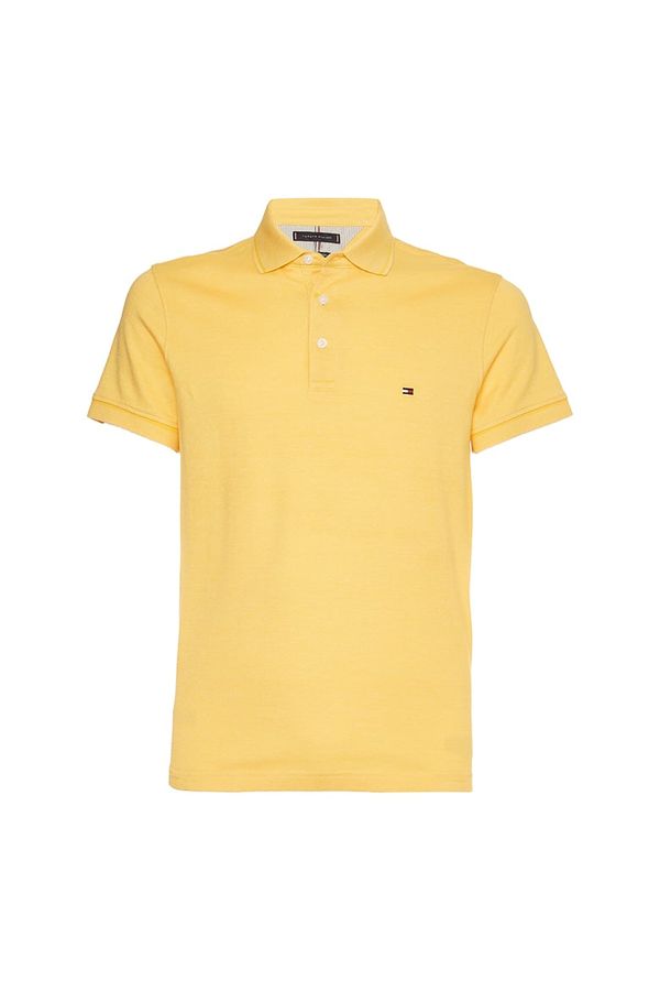 Tommy Hilfiger Tommy Hilfiger Polo shirt - MOULINE TIPPED SLIM POLO yellow