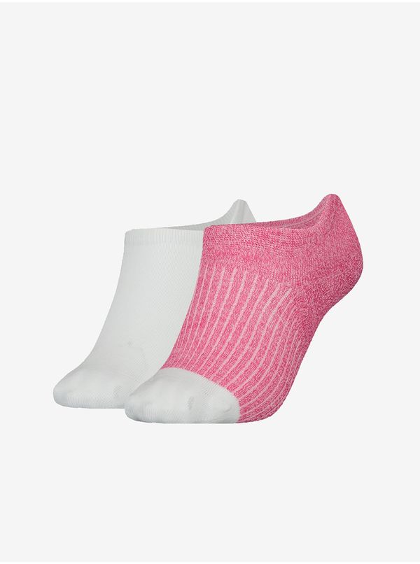 Tommy Hilfiger Tommy Hilfiger Set of two pairs of women's socks in white and pink Tommy Hilf - Women