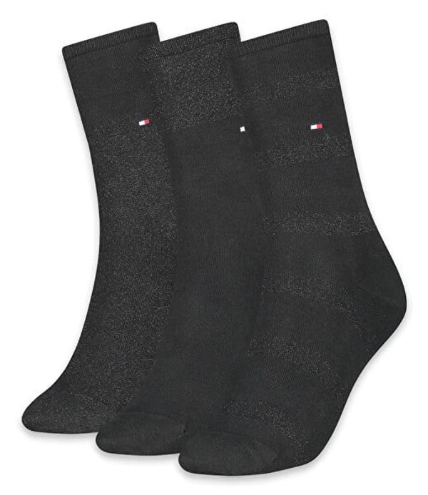 Tommy Hilfiger Tommy Hilfiger Socks - TH WOMEN SOCK 3P SPARKLE GIFTBOX black