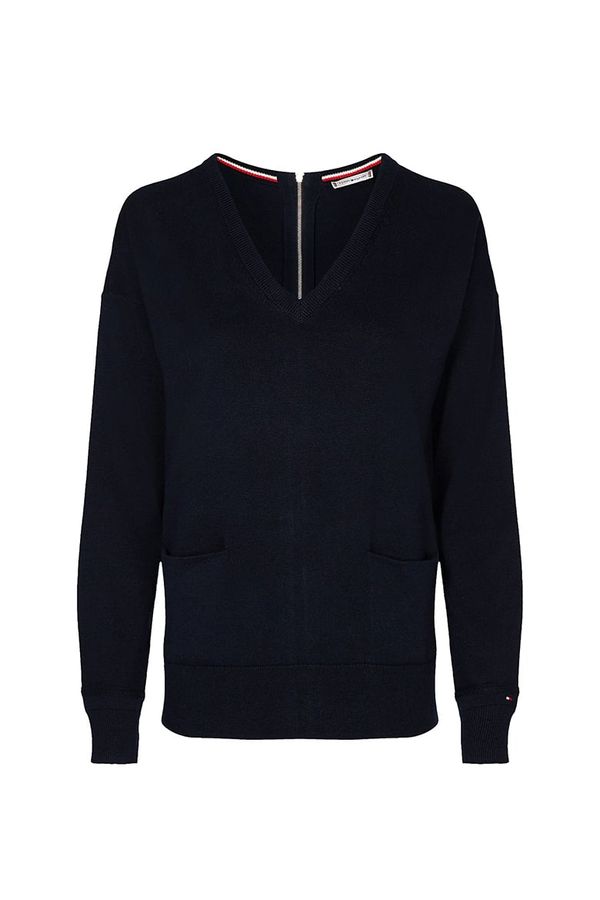 Tommy Hilfiger Tommy Hilfiger Sweater - NOLAA V-NK ZIPPER SWT LS blue