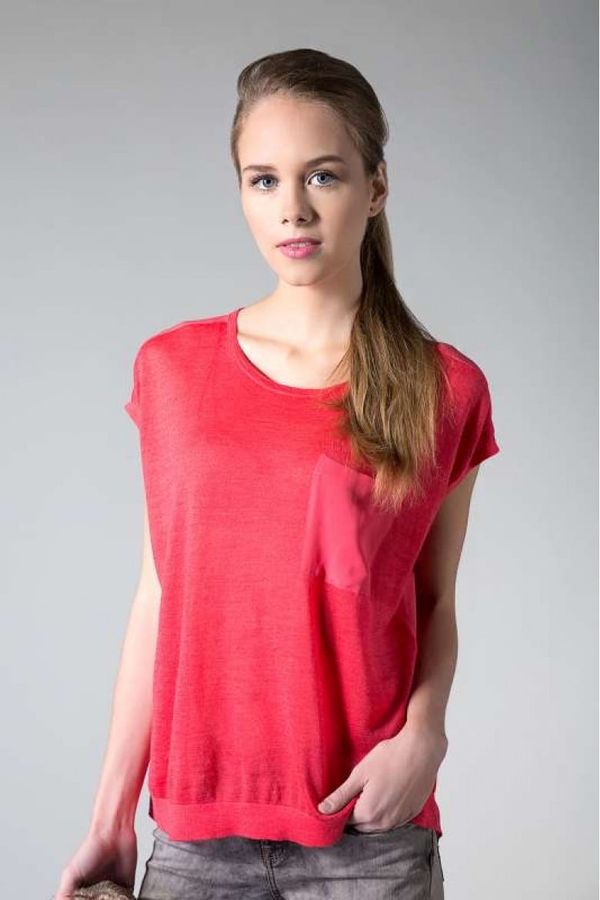 Tommy Hilfiger Tommy Hilfiger Sweater - PEPA FABRIC MIX SWTR SS red