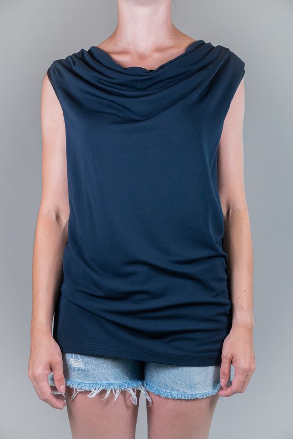 Tommy Hilfiger Tommy Hilfiger Top - NADIA DRAPE NK TOP NS dark blue