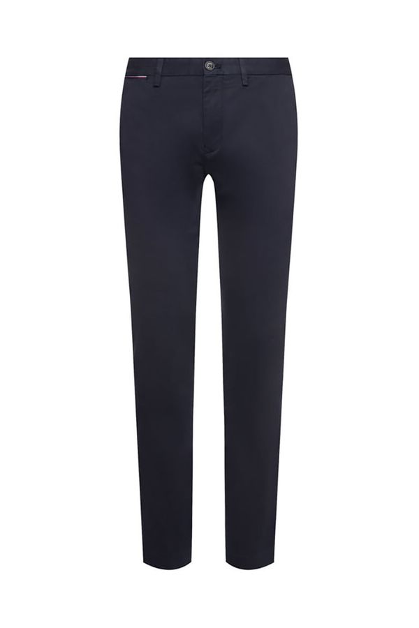 Tommy Hilfiger Tommy Hilfiger Trousers - DENTON CHINO COTTON MINI PRINT dark blue