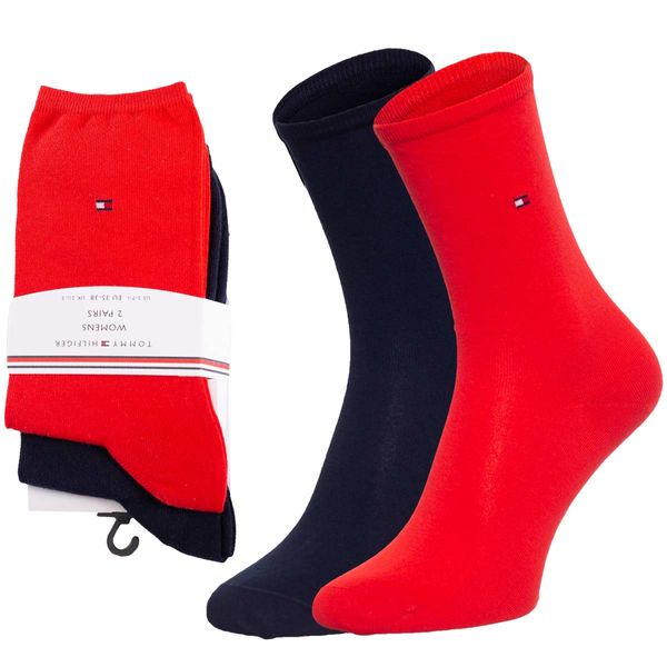 Tommy Hilfiger Tommy Hilfiger Woman's 2Pack Socks 371221684 Red/Navy Blue