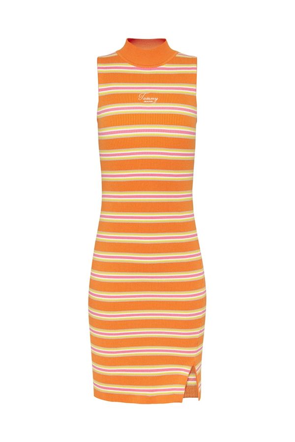 Tommy Hilfiger Jeans Tommy Jeans Dress - TJW SIDE SLIT STRIPE DRESS orange