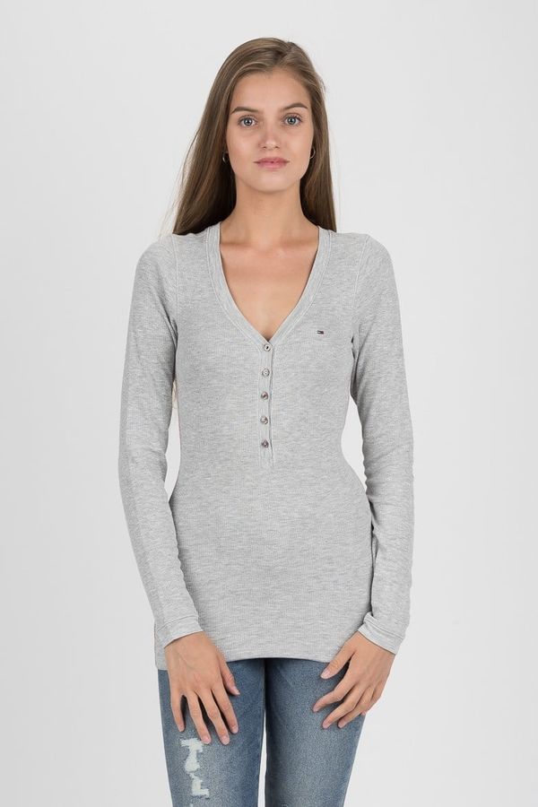 Tommy Hilfiger Tommy Jeans T-shirt - TJW ORIGINAL RIB HENLEY grey