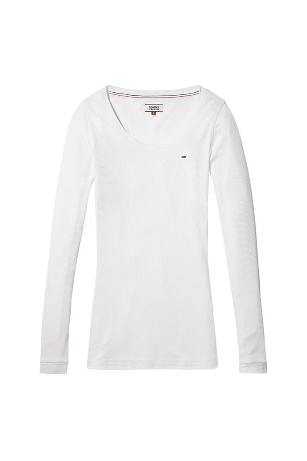 Tommy Hilfiger Tommy Jeans T-shirt - TJW ORIGINAL RIB LONGSLEEVE white