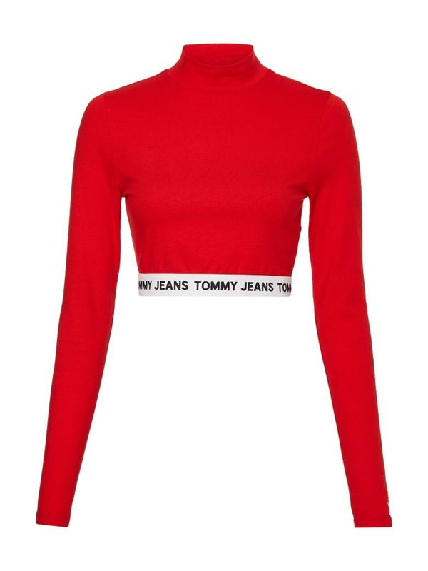 Tommy Hilfiger Jeans Tommy Jeans Top - TJW CROP LOGO WAISTBAND LS red