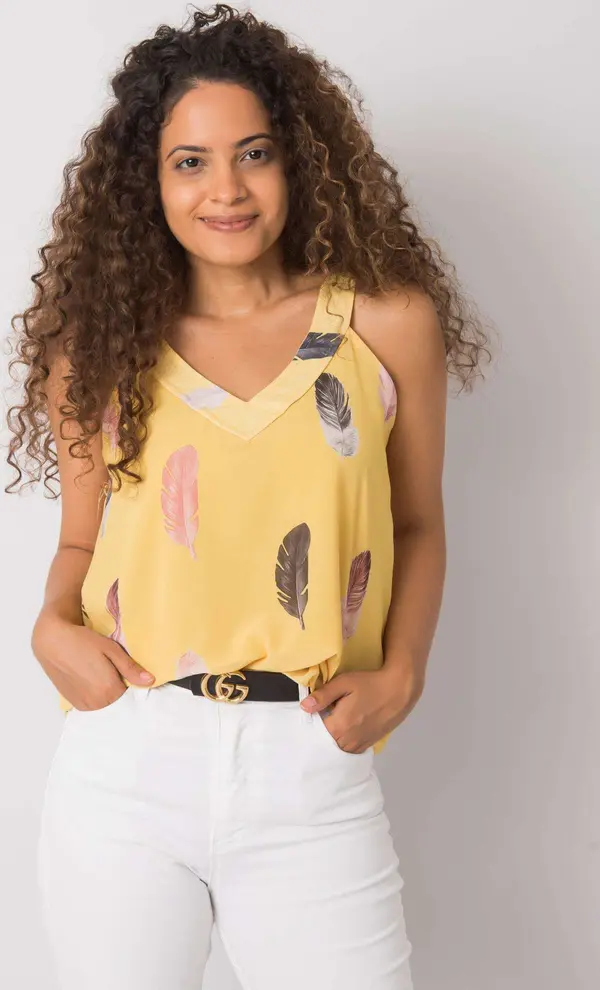 Italy Moda Top-DHJ-TP-13327.06P-Dark Yellow