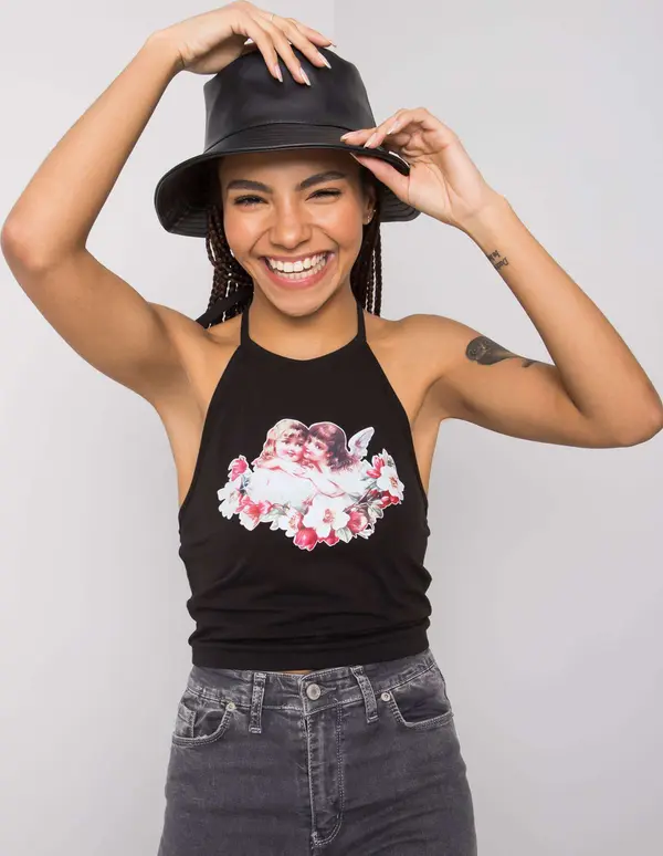 RUE PARIS Top-DS-TP-1112.14P-Black