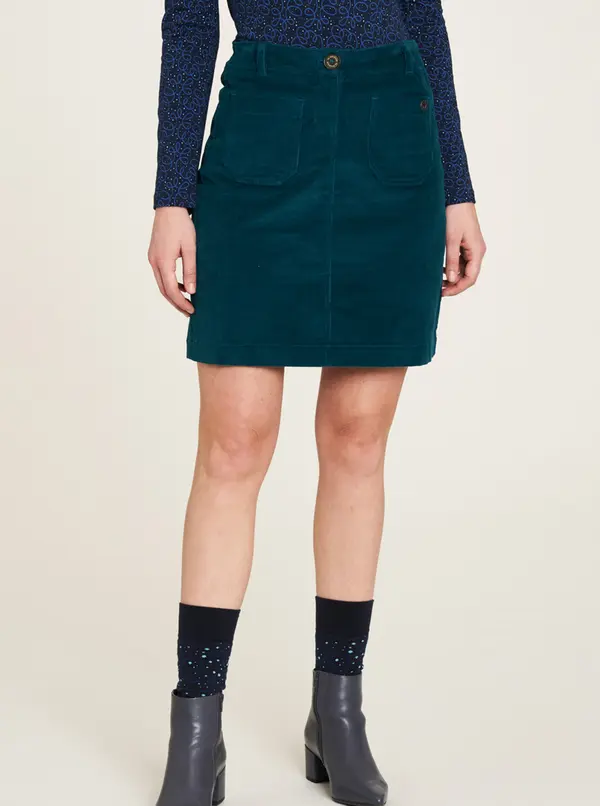 Tranquillo Tranquillo Corduroy Petrol Skirt