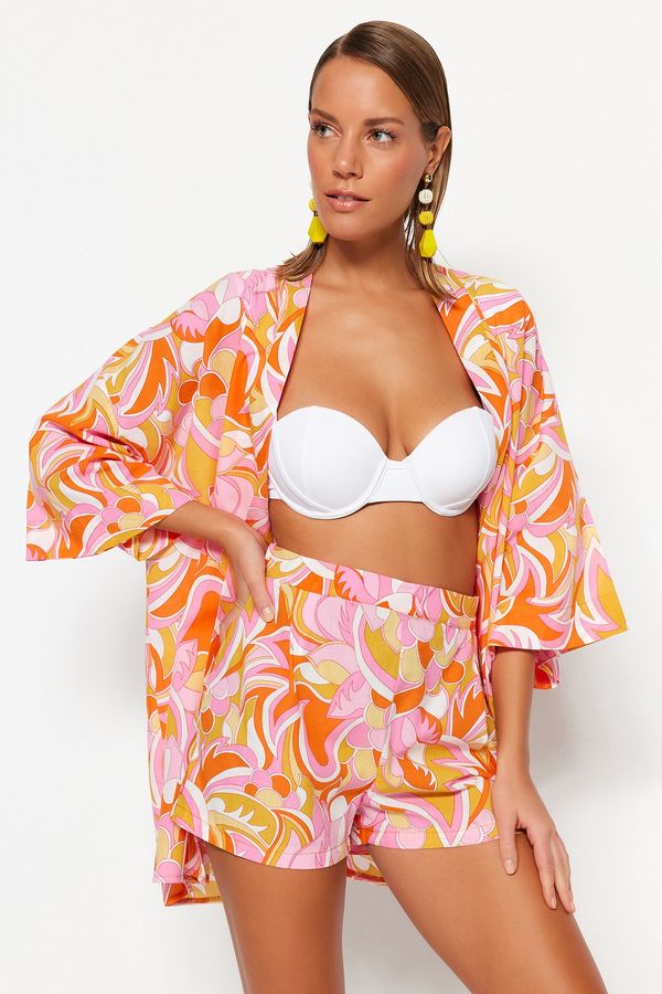 Trendyol Trendyol Abstract Pattern Woven 100% Cotton Shorts &; Bermuda