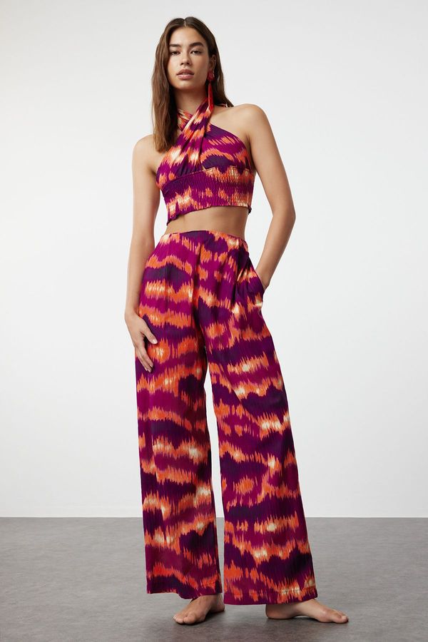 Trendyol Trendyol Abstract Patterned Woven 100% Cotton Blouse Trousers Set