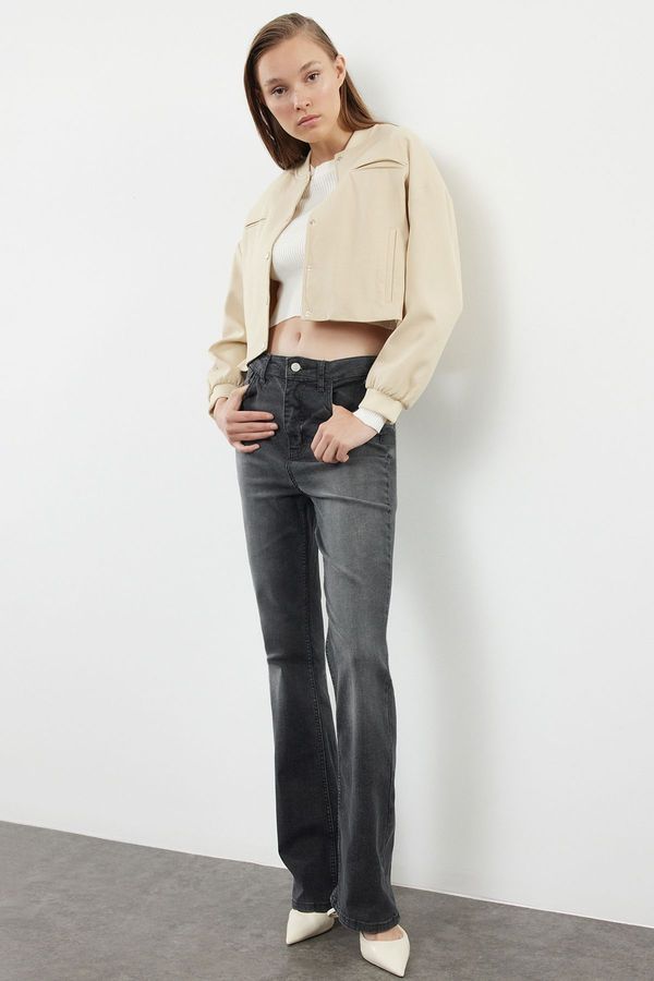 Trendyol Trendyol Anthracite High Waist Flare Jeans