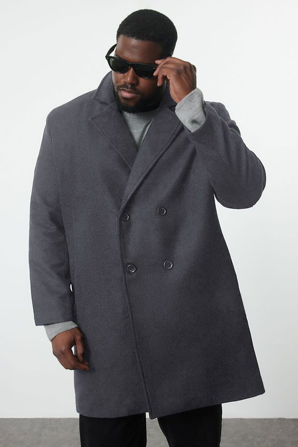 Trendyol Trendyol Anthracite Men's Regular Fit Winter Cashmere Plus Size