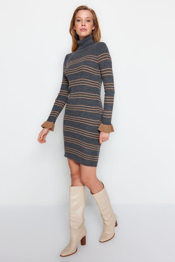 Trendyol Trendyol антрацит мини поло пуловер рокля