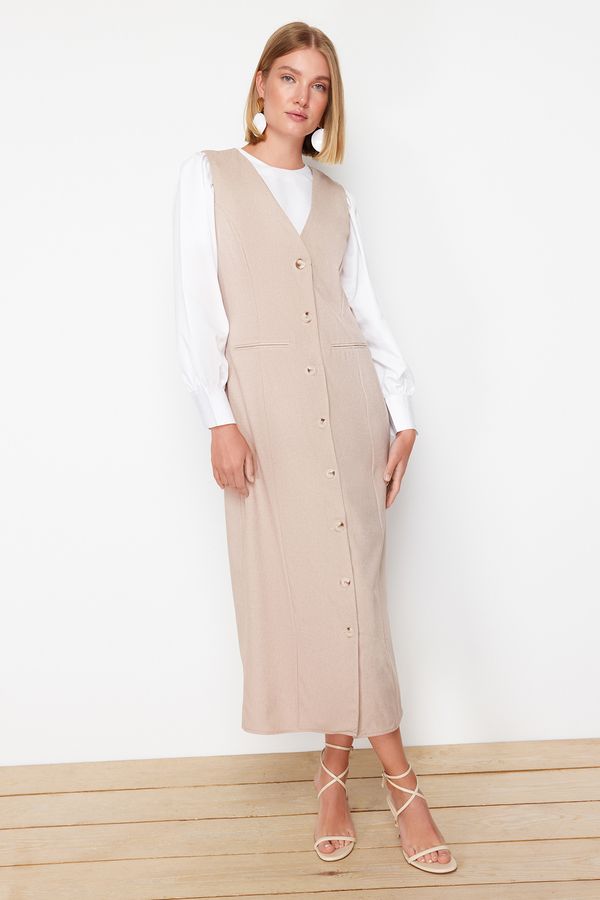 Trendyol Trendyol Beige Woven Fabric Gilet Dress