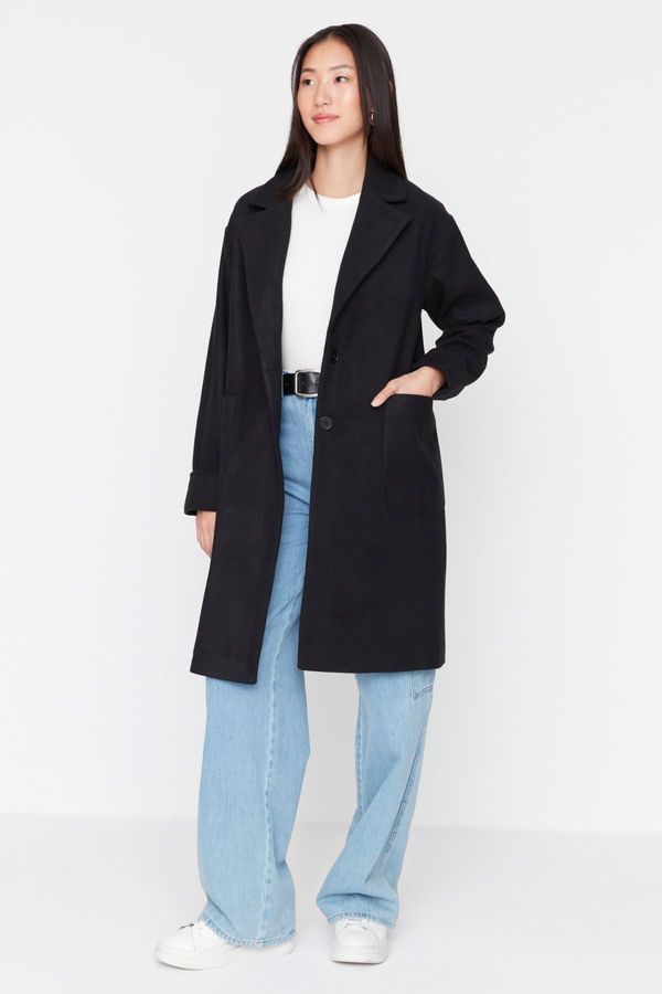 Trendyol Trendyol Бежово палто с един бутон