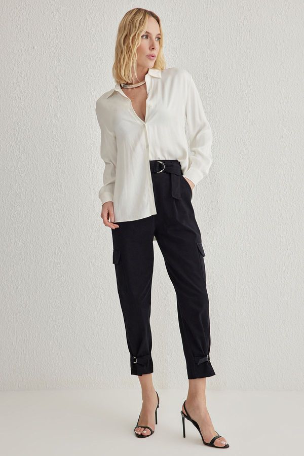 Trendyol Trendyol Black Belted Cargo Woven Trousers