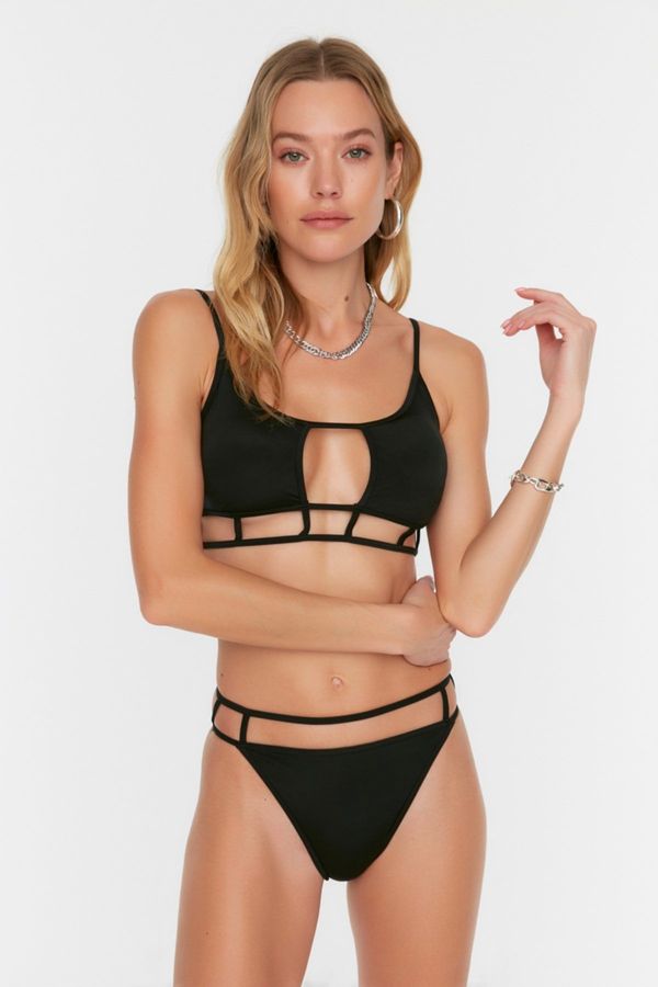 Trendyol Trendyol Black Bikini Bottoms with Tie Detailed