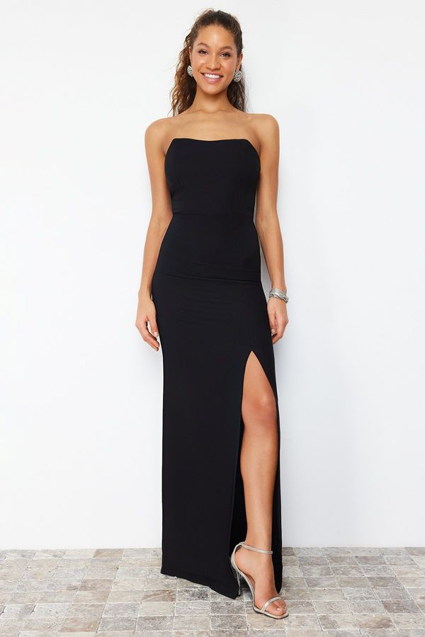 Trendyol Trendyol Black Body-fitting Woven Long Evening Evening Dress