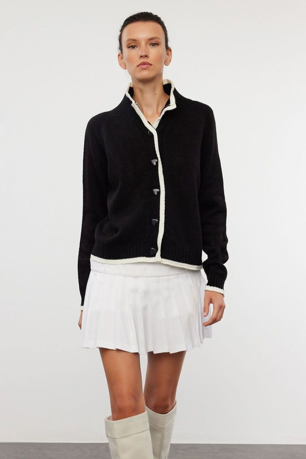 Trendyol Trendyol Black Color Block Knitwear Cardigan