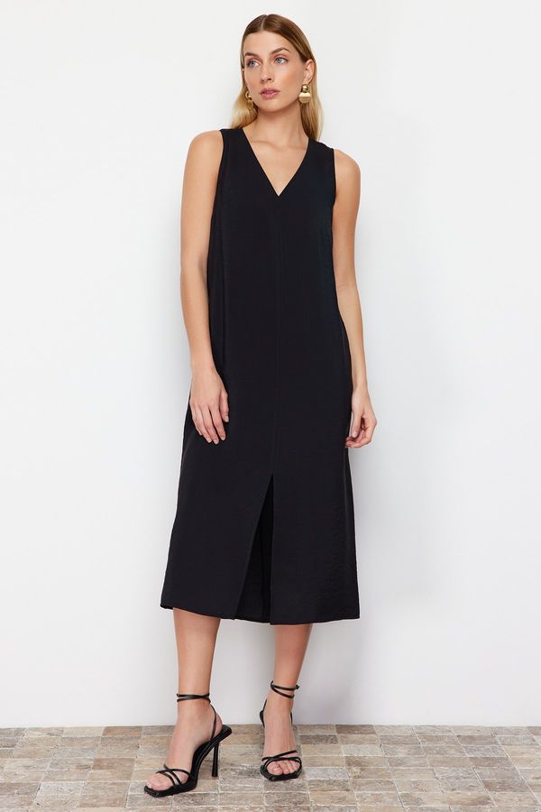 Trendyol Trendyol Black Comfortable Cut Midi Woven Dress