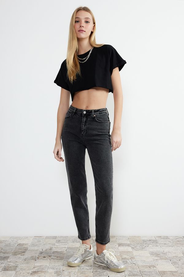 Trendyol Trendyol Black High Waist Slim Mom Jeans
