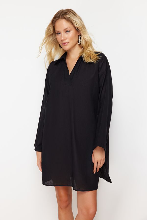 Trendyol Trendyol Black Mini Woven Beach Dress