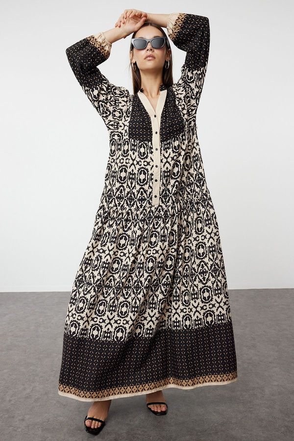 Trendyol Trendyol Black Patterned Viscose Woven Dress