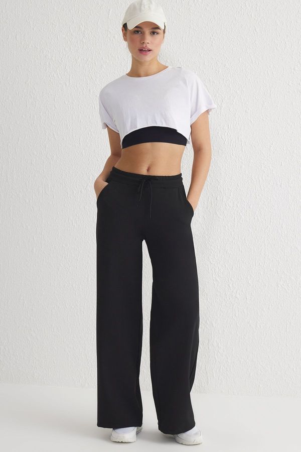 Trendyol Trendyol Black Plain Diver/Scuba Sportswear Sweatpants