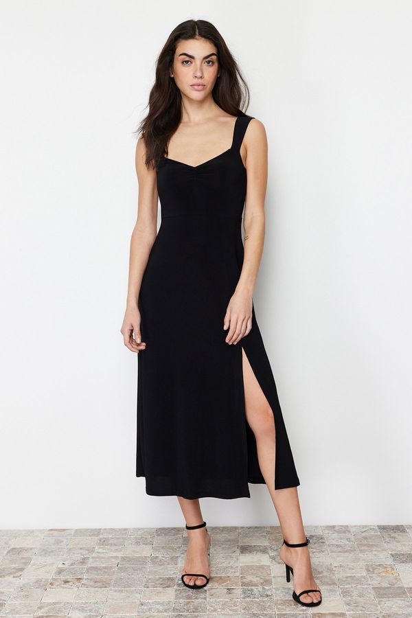 Trendyol Trendyol Black Plain Stretchy Knitted Dress