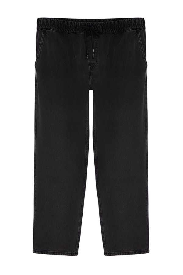 Trendyol Trendyol Black Regular Fit Elastic Waist Jeans Loose Jeans